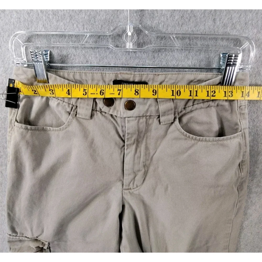Women's Forever 21 Size XS‎ Frayed Hem Like Cargo Beige Pants📸SEE PIC📏📸